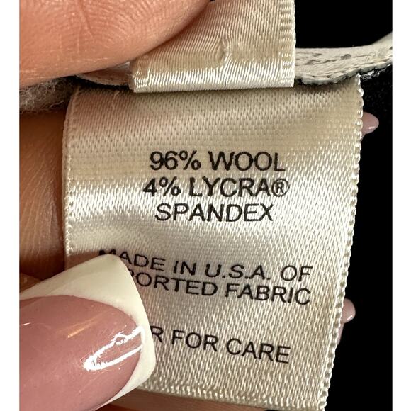 Oscar de la Renta Vintage Asymmetric Wool Blend Embroidered Skirt Size 10 - Picture 8 of 8